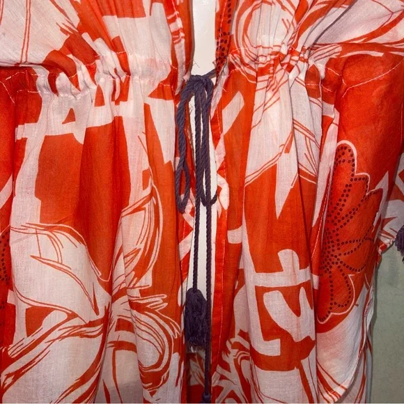 Beach By Exist Red and White Swim Coverup - Picture 3 of 5